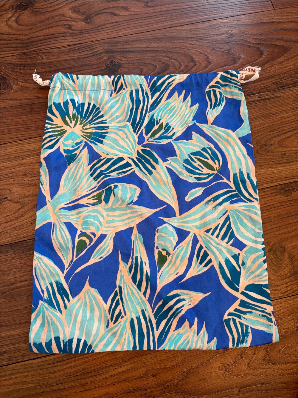 Women's Lilly Pulitzer Blue Tropical Print Draw String Bag